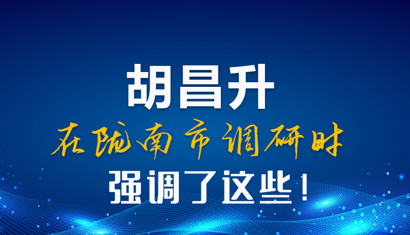 图解|胡昌升在陇南市调研时强调了这些！